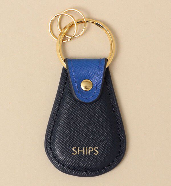 SHIPS「【WEB限定】SHIPS: 【SAFFIANO LEATHER】 2トーン キーホルダー」|その他|ブルー