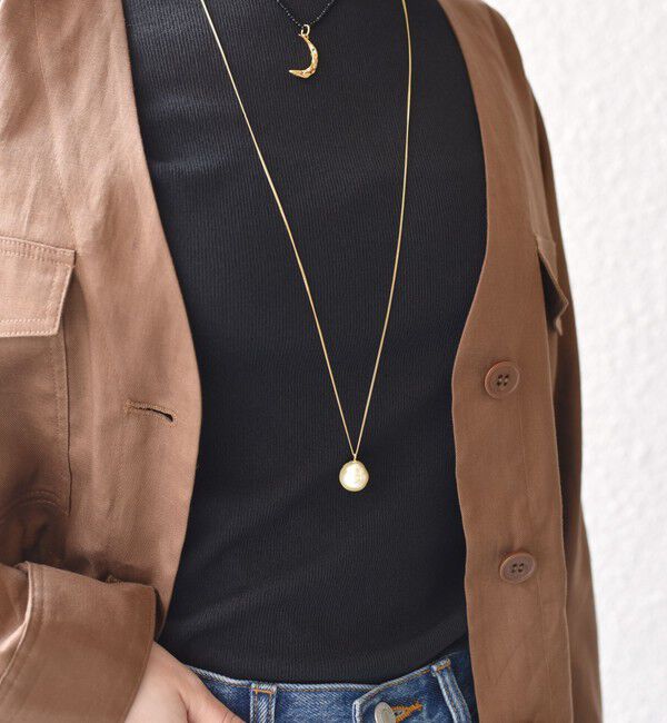 SHIPS for women「ガラス パール アジャスター ロング ネックレス」|ネックレス|