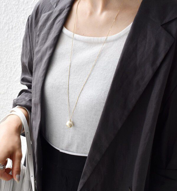 SHIPS for women「ガラス パール アジャスター ロング ネックレス」|ネックレス|