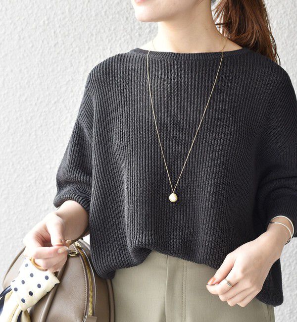 SHIPS for women「ガラス パール アジャスター ロング ネックレス」|ネックレス|