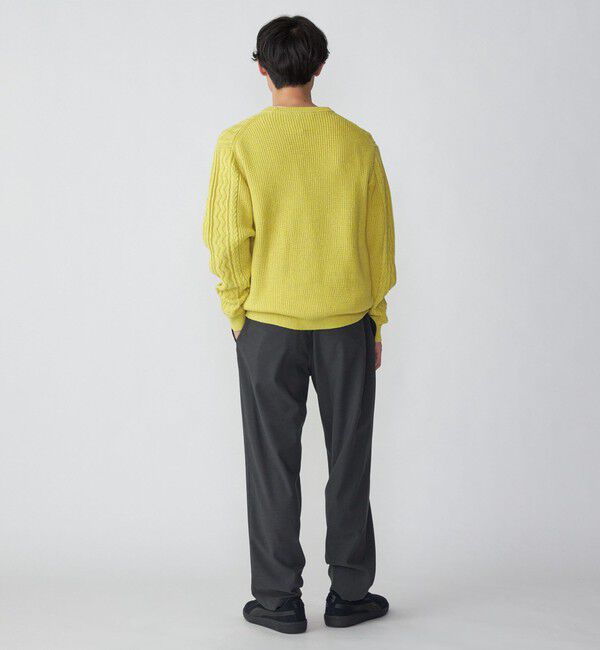 SHIPS「SHIPS:〈手洗い可能〉リネン/コットン TEXBRID(R) ランダムアラン クルーネックニット」|ニット・セーター|