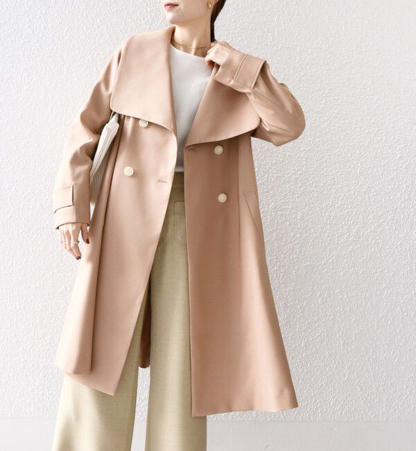 SHIPS any「SHIPS any: ドライツイル ショールカラー Aライン コート［NAVY BLUE］」|その他|