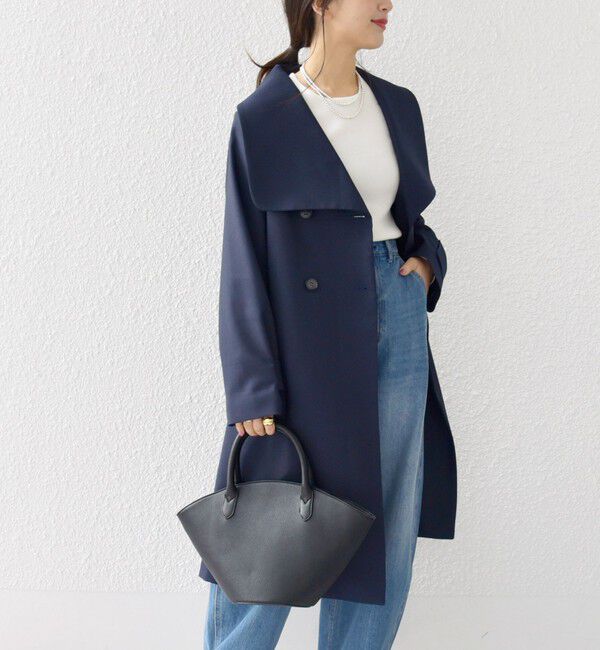 SHIPS any「SHIPS any: ドライツイル ショールカラー Aライン コート［NAVY BLUE］」|その他|