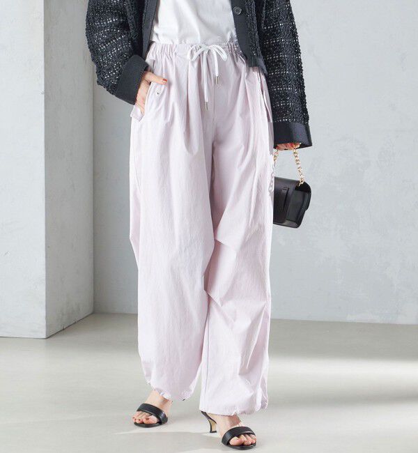 SHIPS for women「〈手洗い可能〉裾ドロスト ナイロン カーゴ パンツ ◇」|その他|ピンク