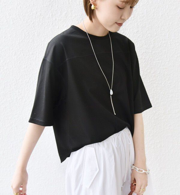 SHIPS for women「フットボール TEE」|Tシャツ・カットソー|ブラック