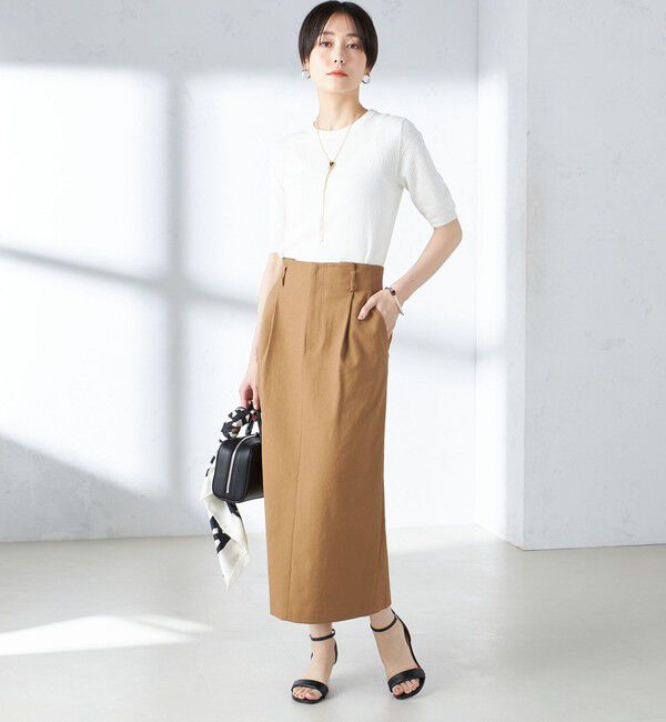 SHIPS for women「〈手洗い可能〉コットン ナイロン リブ ニット TEE」|ニット・セーター|