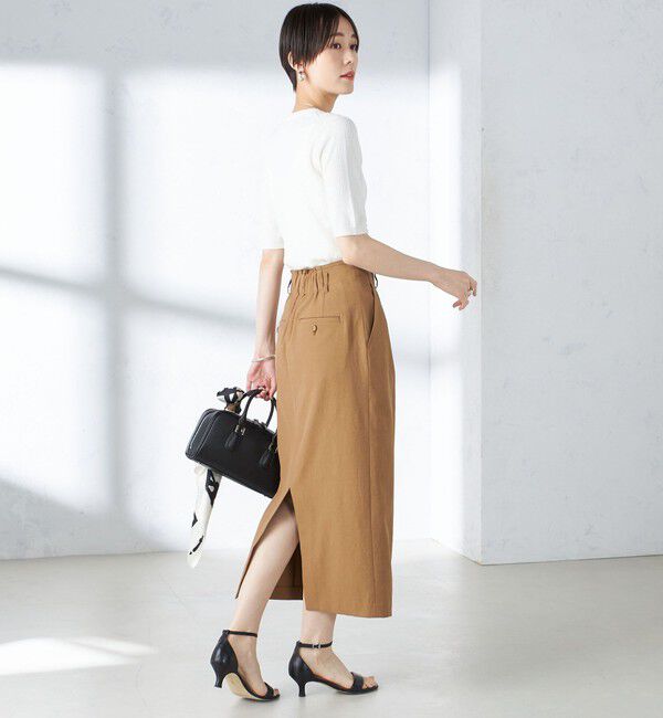 SHIPS for women「〈手洗い可能〉コットン ナイロン リブ ニット TEE」|ニット・セーター|