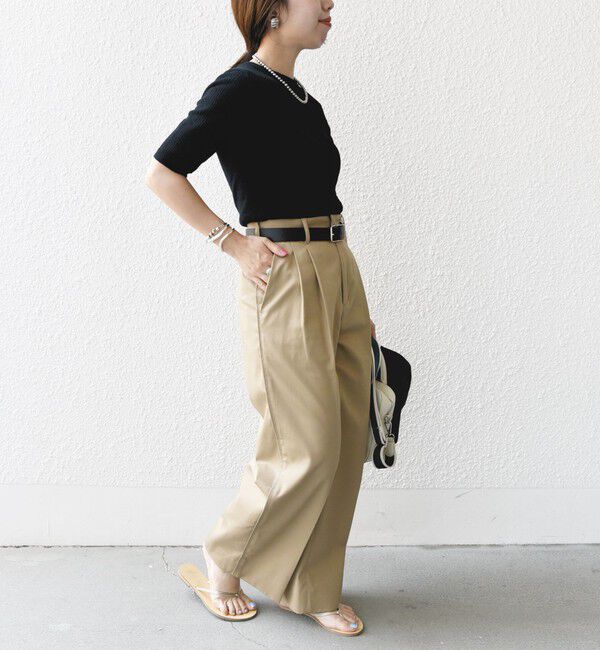 SHIPS for women「〈手洗い可能〉コットン ナイロン リブ ニット TEE」|ニット・セーター|