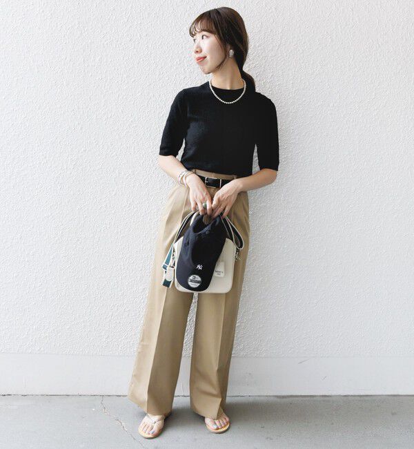 SHIPS for women「〈手洗い可能〉コットン ナイロン リブ ニット TEE」|ニット・セーター|