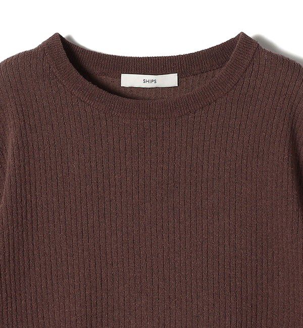 SHIPS for women「〈手洗い可能〉コットン ナイロン リブ ニット TEE」|ニット・セーター|