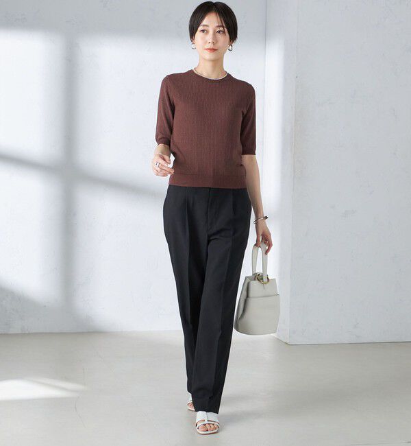 SHIPS for women「〈手洗い可能〉コットン ナイロン リブ ニット TEE」|ニット・セーター|