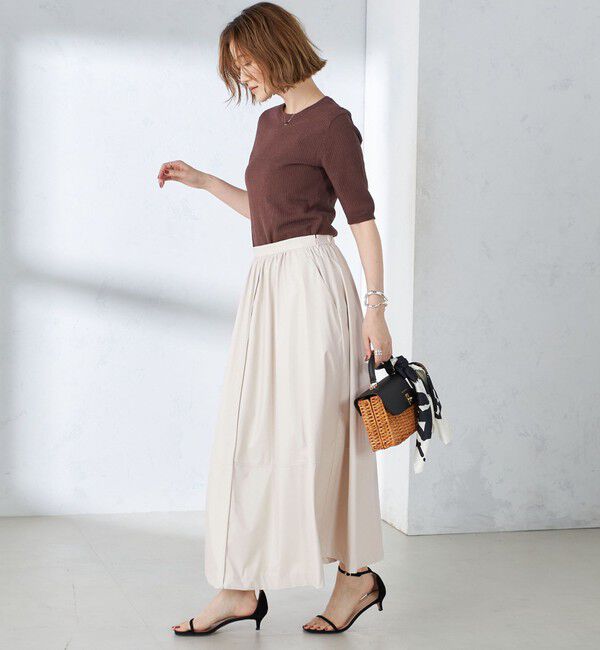 SHIPS for women「〈手洗い可能〉コットン ナイロン リブ ニット TEE」|ニット・セーター|