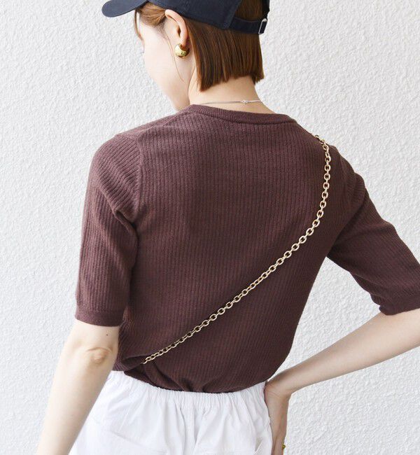 SHIPS for women「〈手洗い可能〉コットン ナイロン リブ ニット TEE」|ニット・セーター|