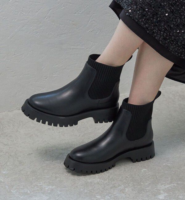 SHIPS for women「HAMON:ショート ニット ブーツ（晴雨兼用）」|ショートブーツ|