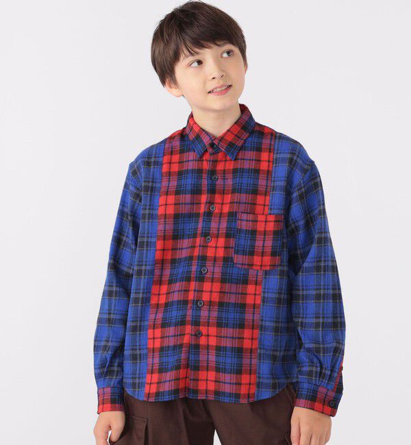 SHIPS KIDS「SHIPS KIDS:140～160cm / チェック パターン シャツ」|シャツ・ブラウス|レッド系