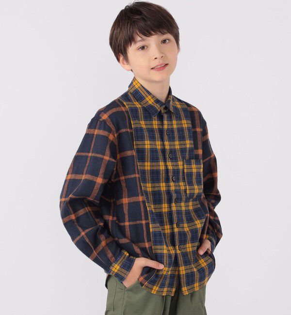 SHIPS KIDS「SHIPS KIDS:140～160cm / チェック パターン シャツ」|シャツ・ブラウス|
