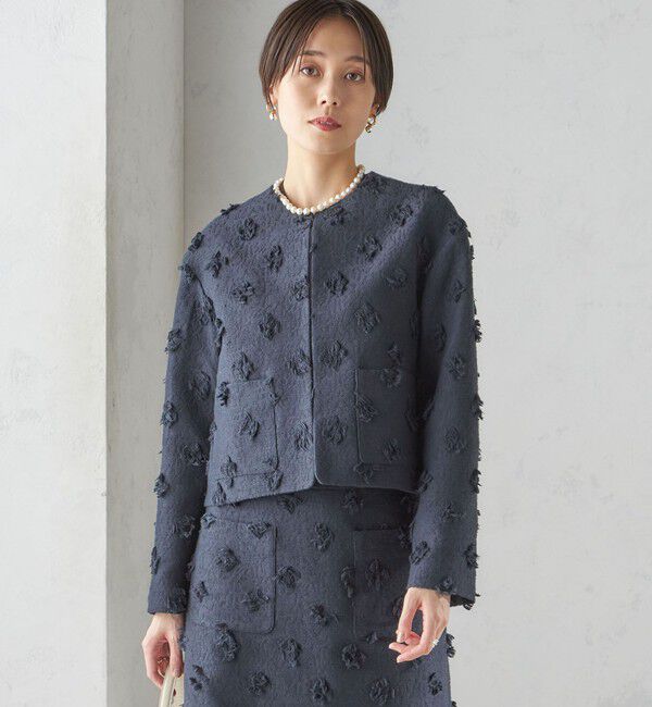 SHIPS for women「IFANSI ノーカラー ジャケット（セレモニー対応可）」|ノーカラージャケット|