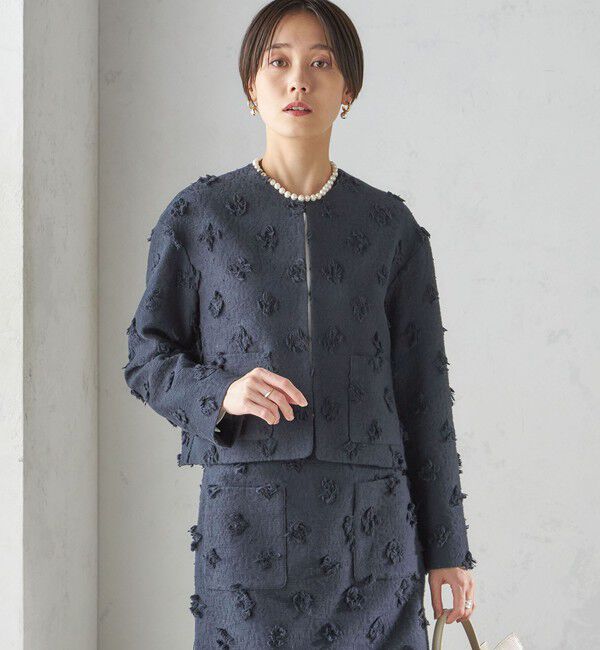 SHIPS for women「IFANSI ノーカラー ジャケット（セレモニー対応可）」|ノーカラージャケット|