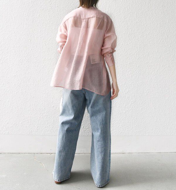 SHIPS for women「【WEB限定】〈洗濯機可能〉シアー プリーツ ヨーク パールモチーフボタン ブラウス」|シャツ・ブラウス|