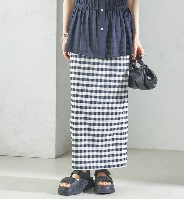 SHIPS for women「〈手洗い可能〉ギンガム チェック タイト スカート」|スカート|