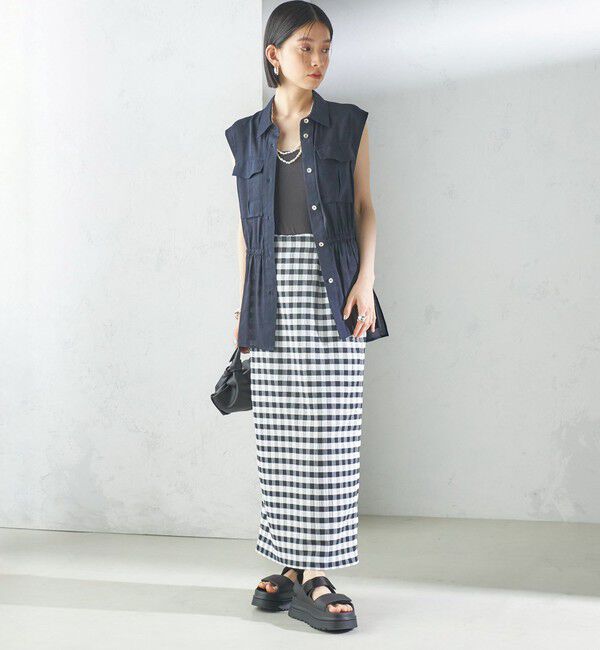 SHIPS for women「〈手洗い可能〉ギンガム チェック タイト スカート」|スカート|