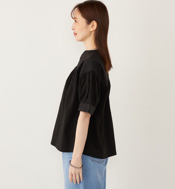 SHIPS Colors 「SHIPS Colors:〈手洗い可能〉ハイツイスト コンビ スキッパー プルオーバー」|Tシャツ・カットソー|