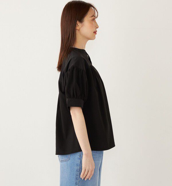 SHIPS Colors 「SHIPS Colors:〈手洗い可能〉ハイツイスト コンビ スキッパー プルオーバー」|Tシャツ・カットソー|