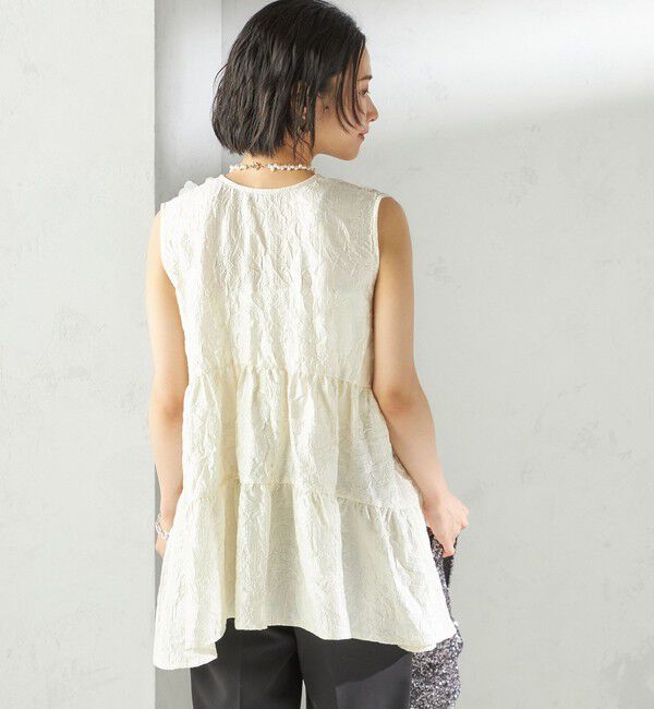 SHIPS for women「TORRAZZO DONNA:〈手洗い可能〉フラワー ティアード ブラウス」|シャツ・ブラウス|