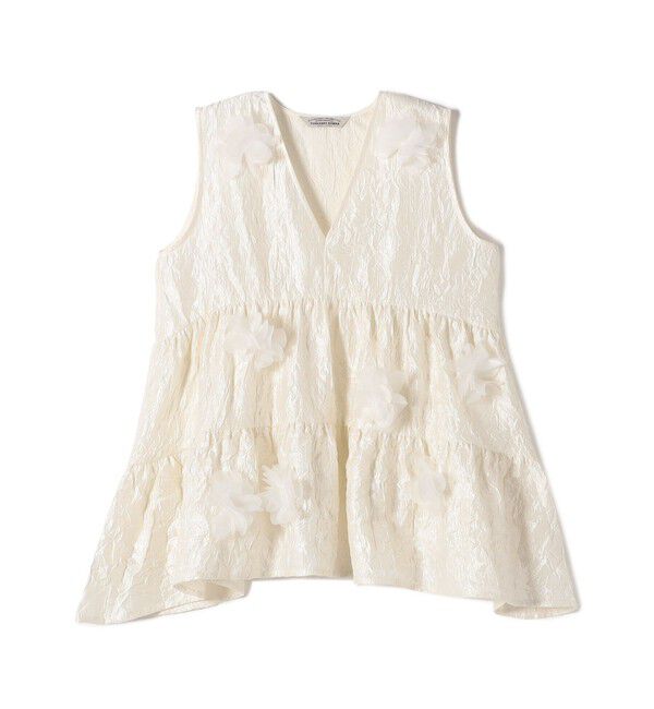 SHIPS for women「TORRAZZO DONNA:〈手洗い可能〉フラワー ティアード ブラウス」|シャツ・ブラウス|