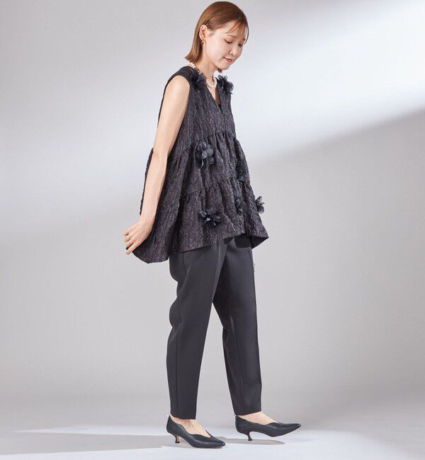 SHIPS for women「TORRAZZO DONNA:〈手洗い可能〉フラワー ティアード ブラウス」|シャツ・ブラウス|