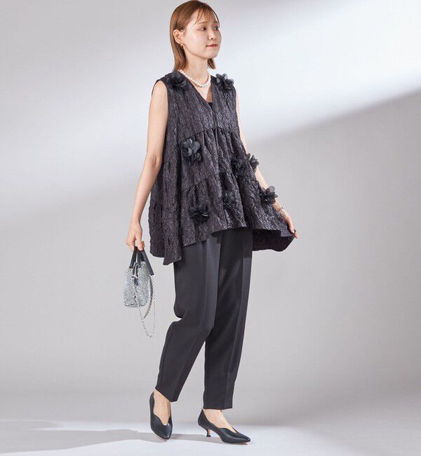 SHIPS for women「TORRAZZO DONNA:〈手洗い可能〉フラワー ティアード ブラウス」|シャツ・ブラウス|