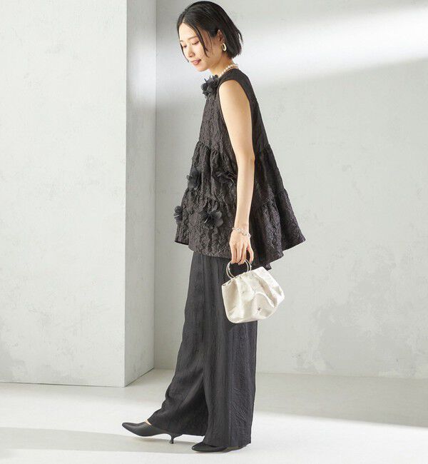 SHIPS for women「TORRAZZO DONNA:〈手洗い可能〉フラワー ティアード ブラウス」|シャツ・ブラウス|