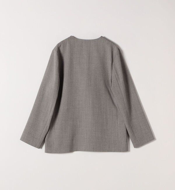 SHIPS any「SHIPS any:〈洗濯機可能〉ウーステッド Vネック ノーカラー ジャケット」|ノーカラージャケット|