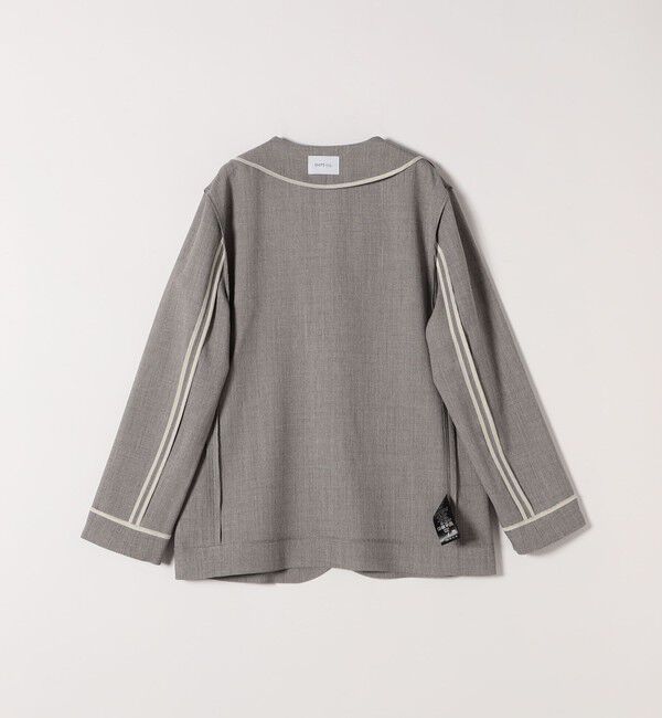 SHIPS any「SHIPS any:〈洗濯機可能〉ウーステッド Vネック ノーカラー ジャケット」|ノーカラージャケット|