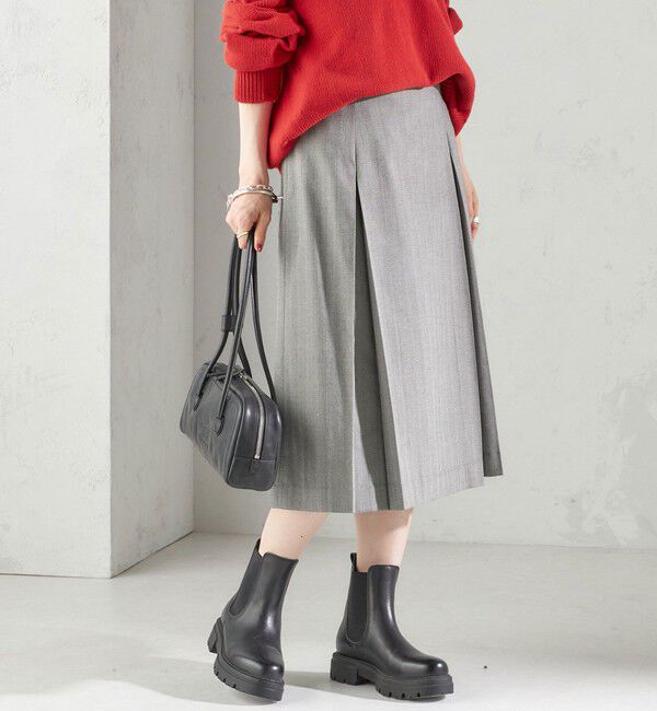 SHIPS for women「《一部追加予約》チェック ボックス プリーツ スカート」|スカート|グレー