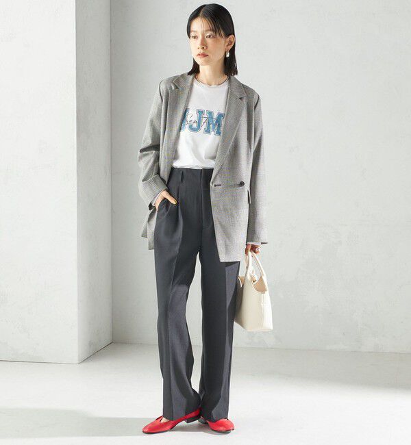 SHIPS for women「〈手洗い可能〉ウォッシャブル ウール チェック ダブル ジャケット」|テーラードジャケット|