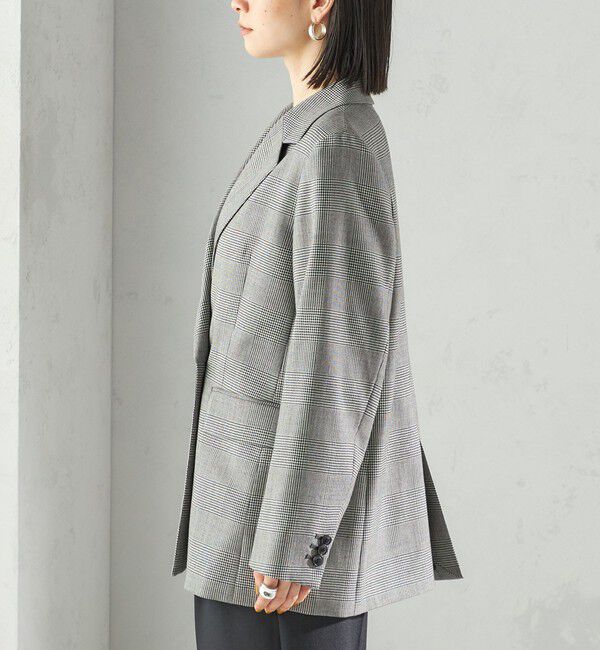 SHIPS for women「〈手洗い可能〉ウォッシャブル ウール チェック ダブル ジャケット」|テーラードジャケット|