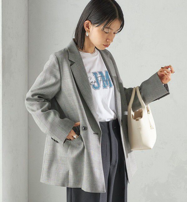SHIPS for women「〈手洗い可能〉ウォッシャブル ウール チェック ダブル ジャケット」|テーラードジャケット|