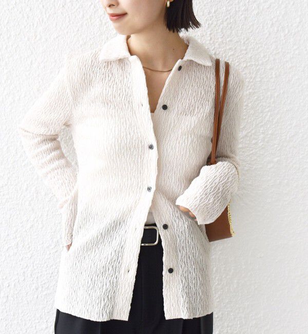 SHIPS for women「【WEB限定】〈手洗い可能〉ランダムブルーゼ シャツ カーディガン」|カーディガン|