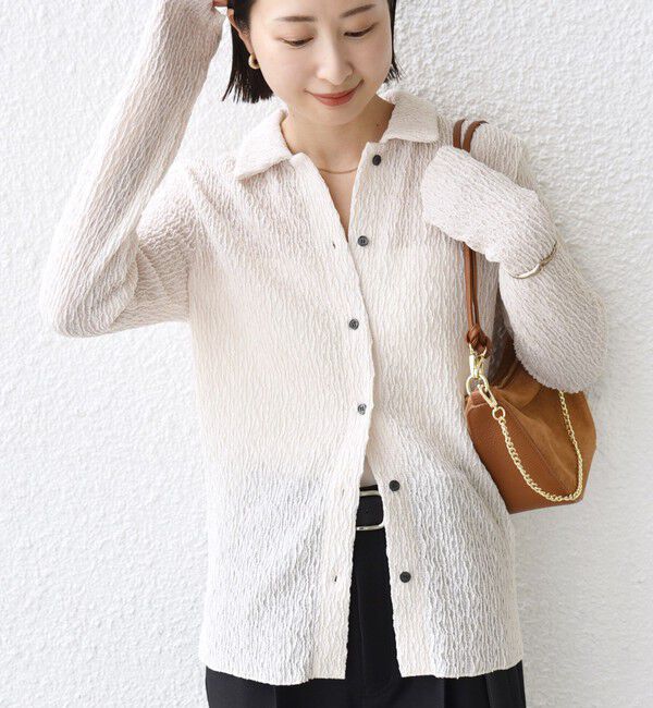 SHIPS for women「【WEB限定】〈手洗い可能〉ランダムブルーゼ シャツ カーディガン」|カーディガン|