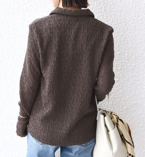 SHIPS for women「【WEB限定】〈手洗い可能〉ランダムブルーゼ シャツ カーディガン」|カーディガン|