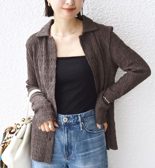 SHIPS for women「【WEB限定】〈手洗い可能〉ランダムブルーゼ シャツ カーディガン」|カーディガン|