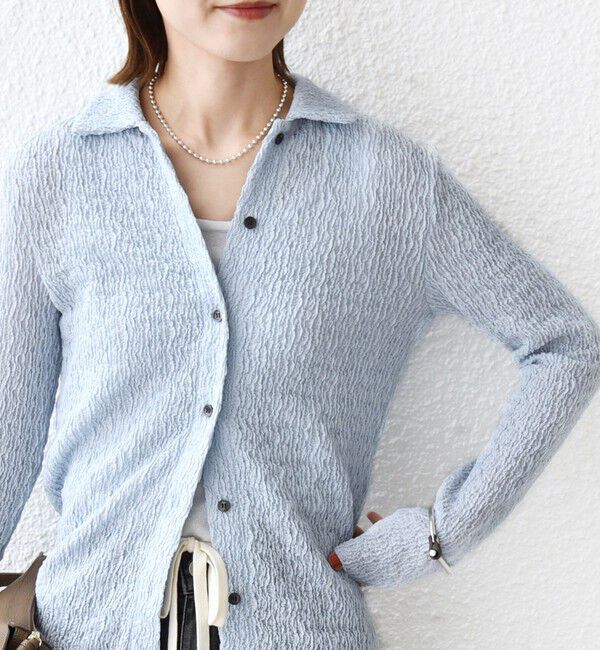 SHIPS for women「【WEB限定】〈手洗い可能〉ランダムブルーゼ シャツ カーディガン」|カーディガン|