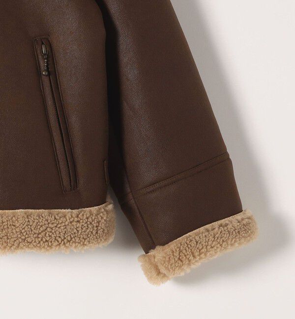 quaranciel「quaranciel: ムートンライク ボア ボンディング ノーカラー スナップ ブルゾン」|その他|