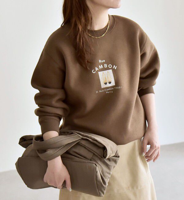 quaranciel「《一部追加予約》ANGE IN DISGUISE:〈手洗い可能〉フォト＆ロゴ スウェット」|スウェット・ジャージ|ブラウン