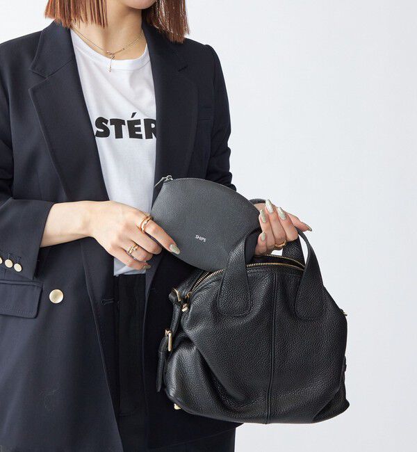 SHIPS「【WEB限定】SHIPS:【SAFFIANO LEATHER】ラウンド ジップ ポーチ」|ポーチ|