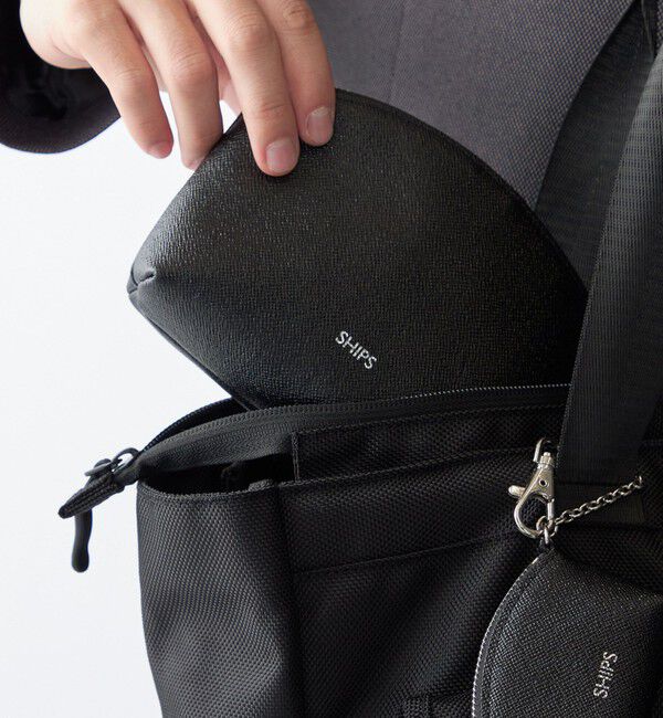 SHIPS「【WEB限定】SHIPS:【SAFFIANO LEATHER】ラウンド ジップ ポーチ」|ポーチ|