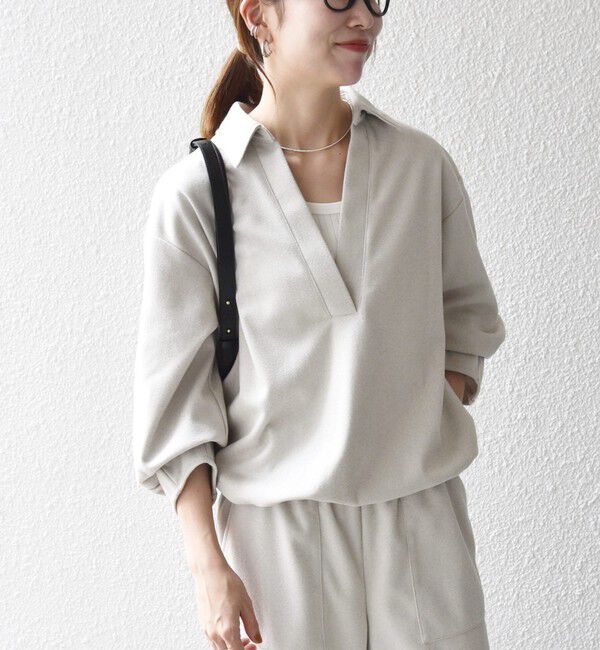 SHIPS any「SHIPS any:〈手洗い可能〉ウォーム スキッパー ドロスト シャツ」|シャツ・ブラウス|