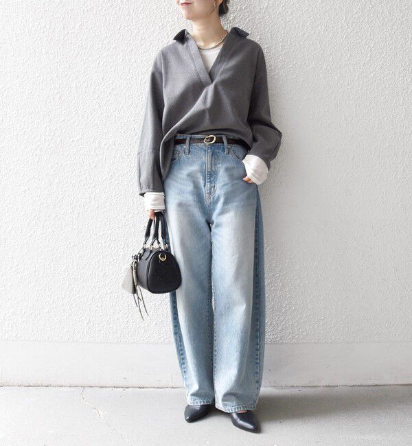 SHIPS any「SHIPS any:〈手洗い可能〉ウォーム スキッパー ドロスト シャツ」|シャツ・ブラウス|