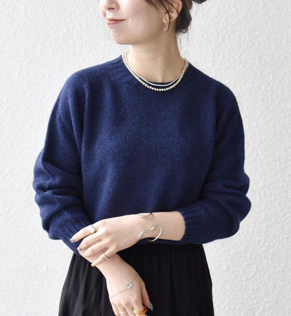 SHIPS any「【SHIPS any別注】Harley of Scotland: シェットランド クルーネック ニット 25AW」|ニット・セーター|ブルー